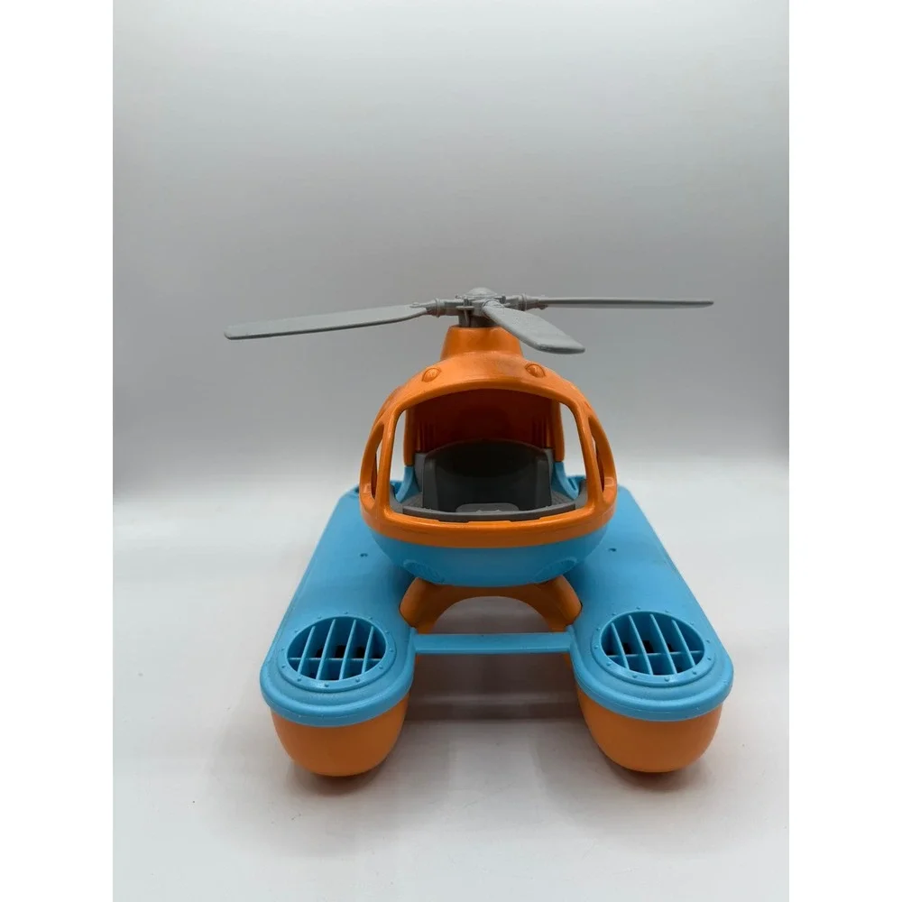 Green Toys Seacopter Orange Blue Recycled Plastic Bath Toy Made in USA